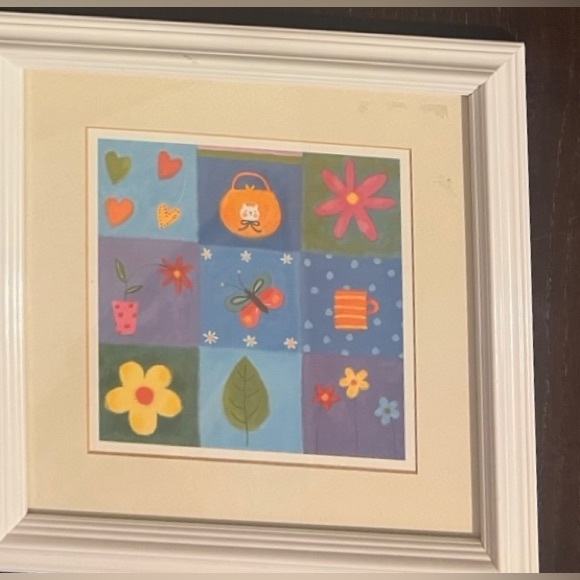 Art and Design 12x12 White Modern Frames and Art Print Butterflies and Blooms - Picture 7 of 7